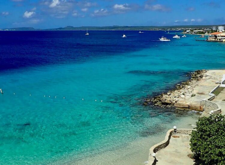 Exterior view of apartment building by the ocean