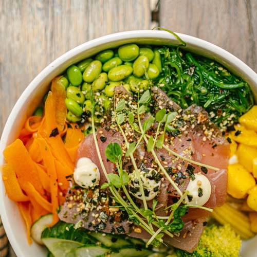 Bowl of fresh fruit and vegetables