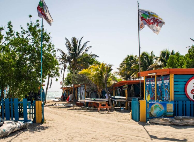 Business exterior by the ocean