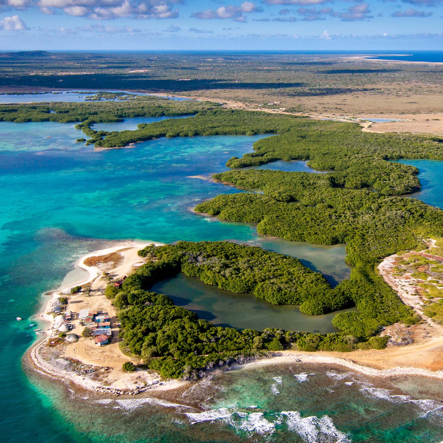 Aerial view of island
