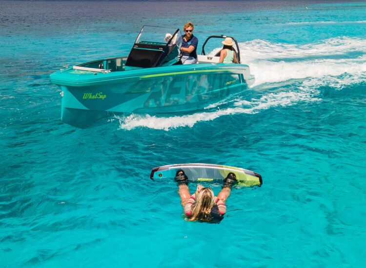 Woman doing watersports in the ocean
